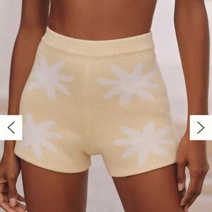 Celandine x Anthropologie Knit Daisy Pattern Women's Shorts NWT